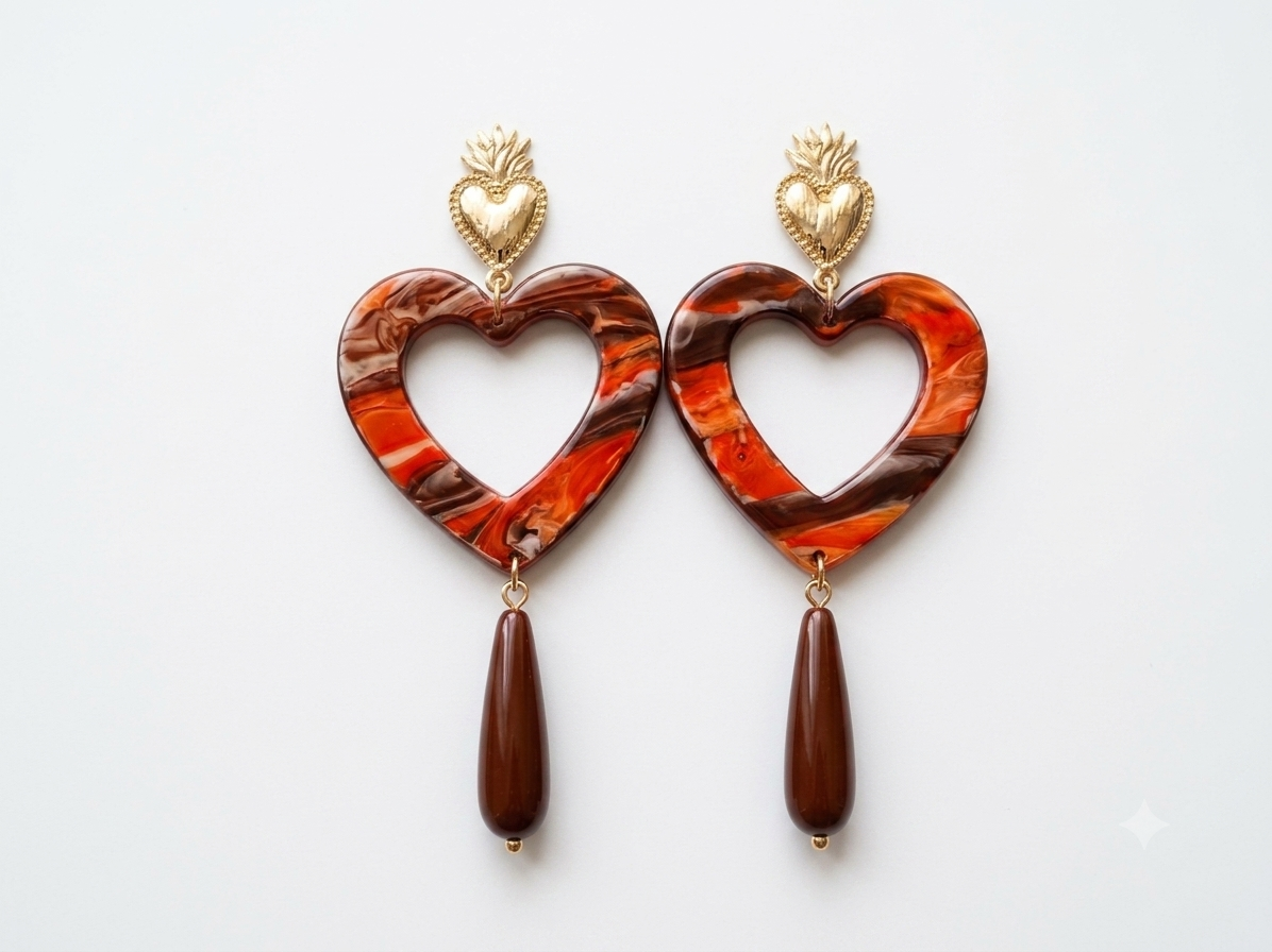 Orecchini Cuore Ardente